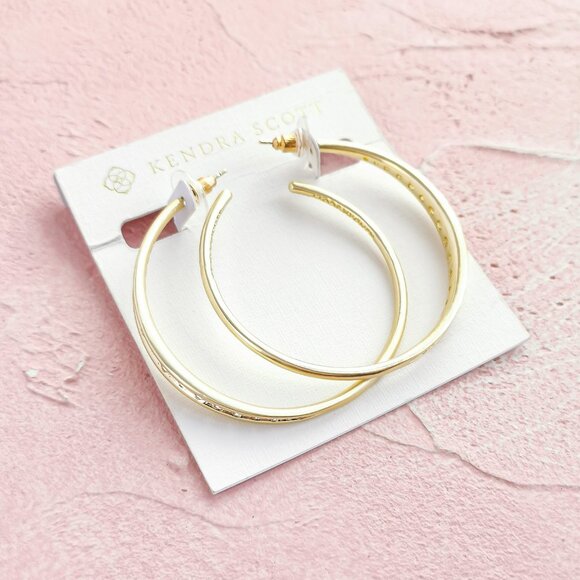 Authentic Kendra Scott Selena Gold Hoop Earrings - Picture 1 of 3